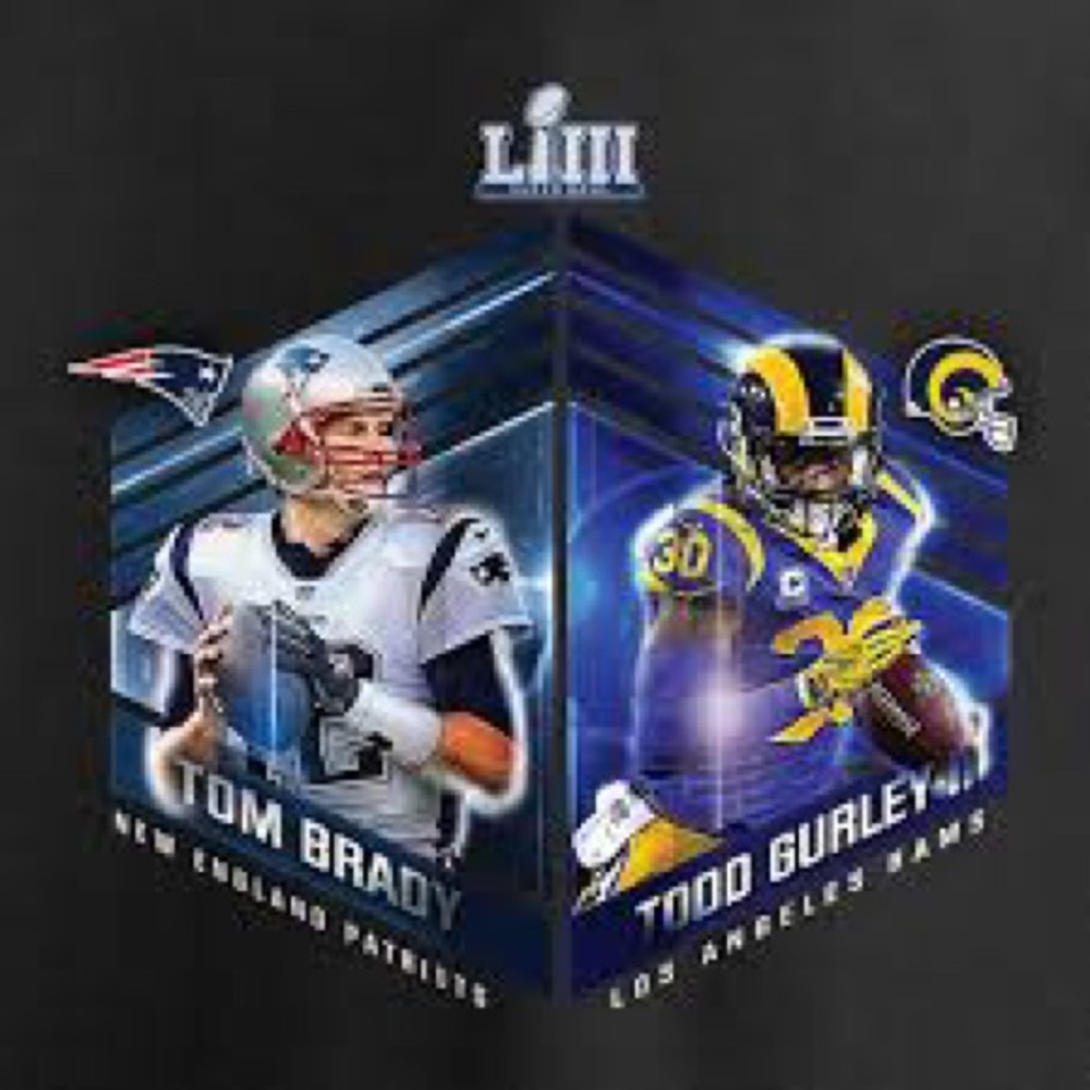 Mens New England PATRIOTS SUper Bowl LIII NFL Proline Brady/ Gurley Tee